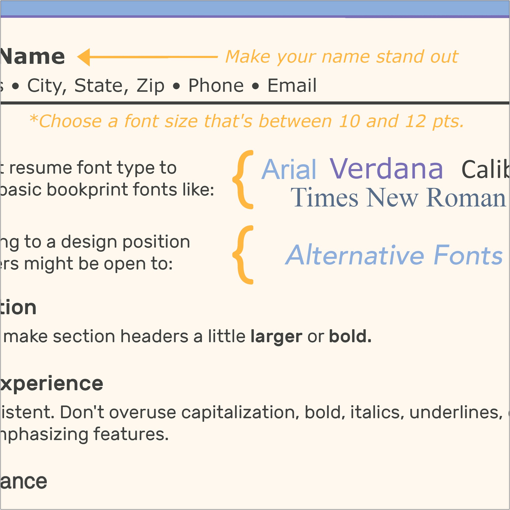 Best Small Font For Resume