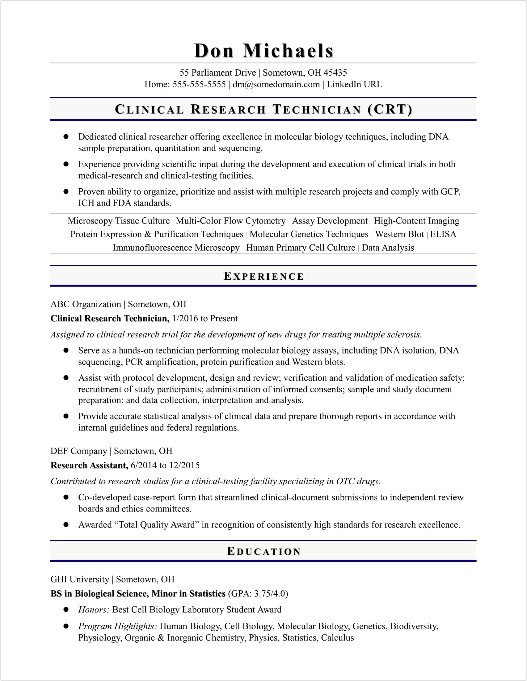 Best Summary For Research Resume