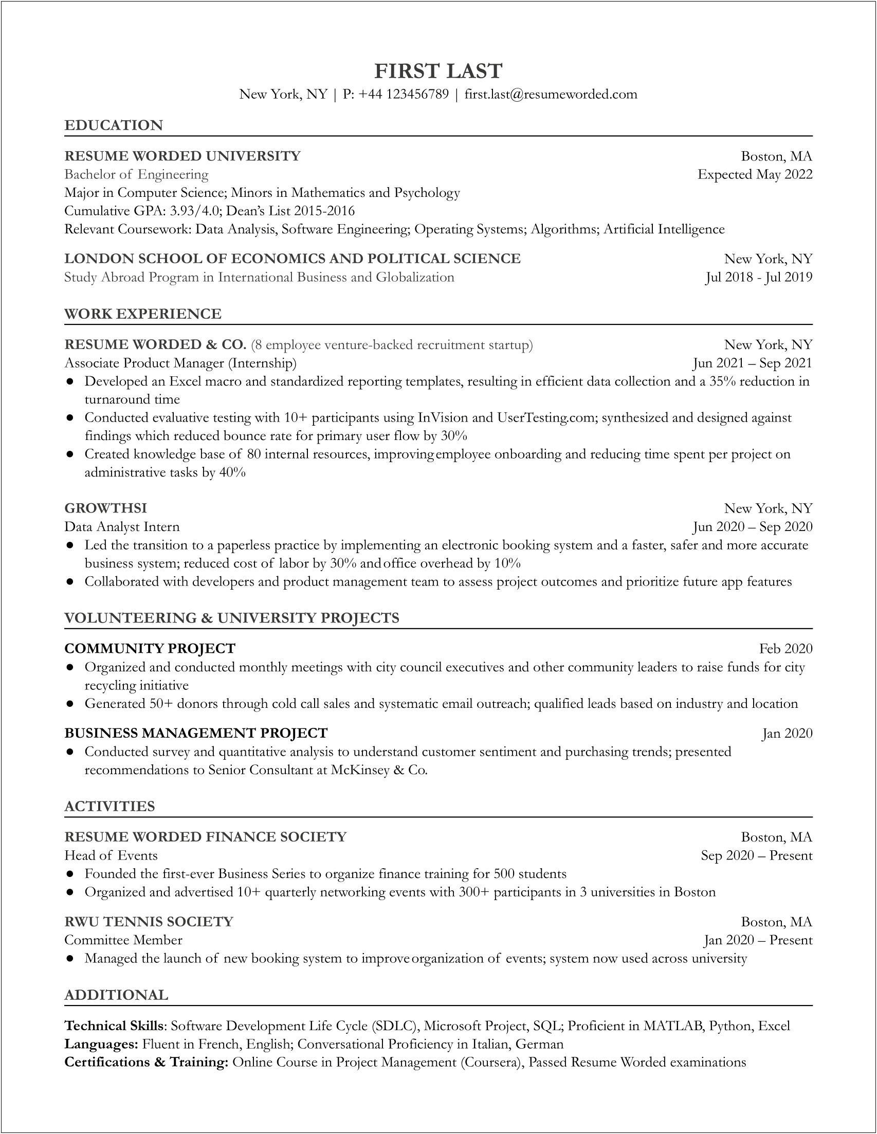 Best Technical Product Manager Resume