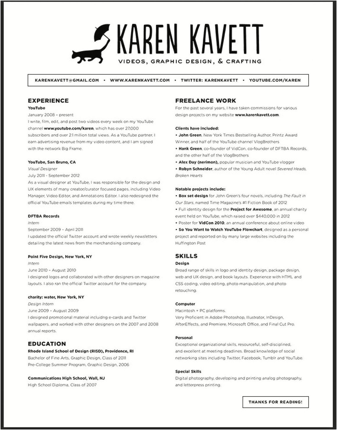 Best Text Font For Resume