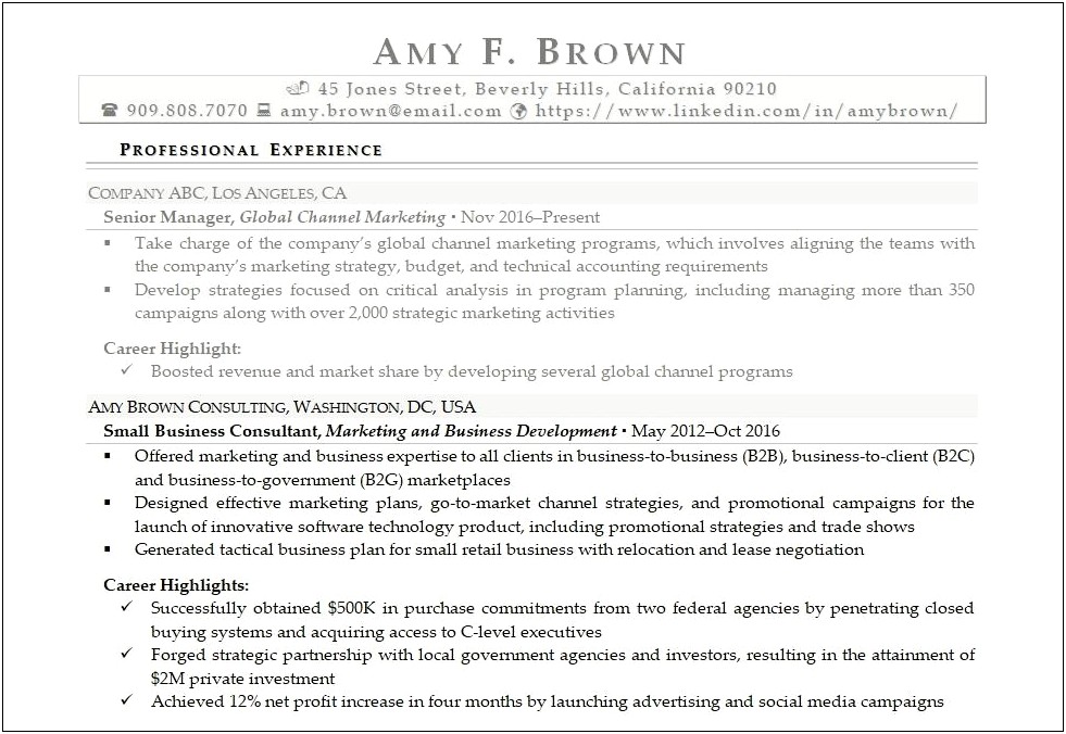 Best Type Of Resume Template For Self Employed