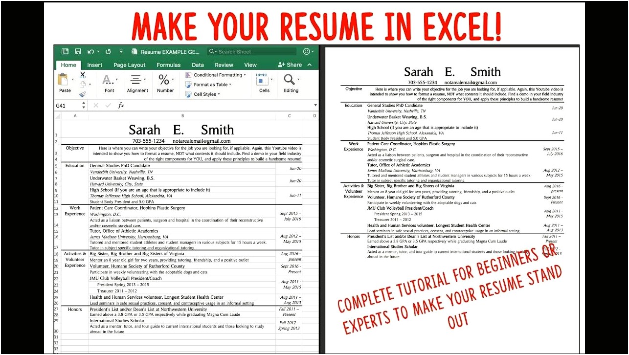 Best Way To Put Excel On A Resume