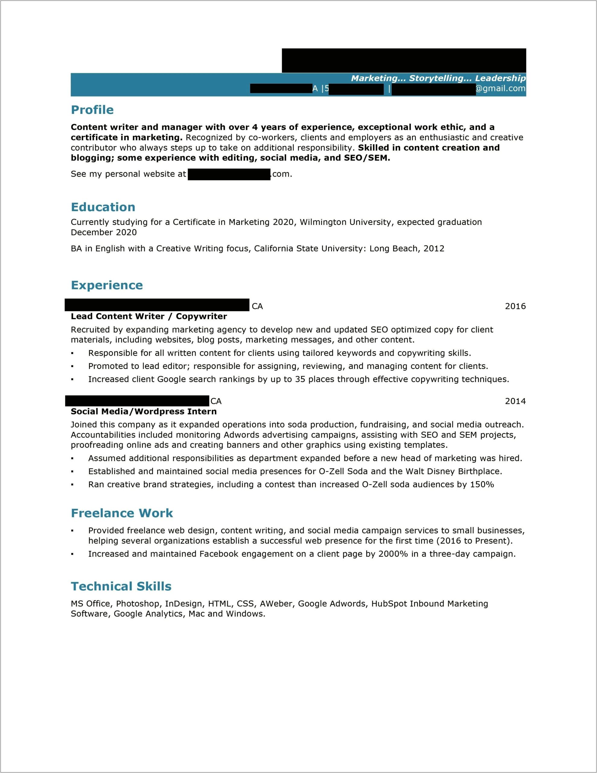 Best Way To Show Blog Posts In Resume