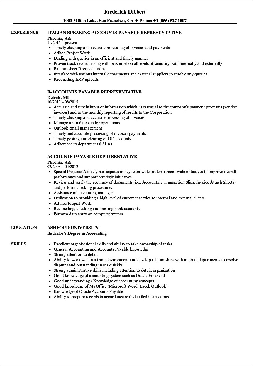 Billing Agent Job Description On Resume