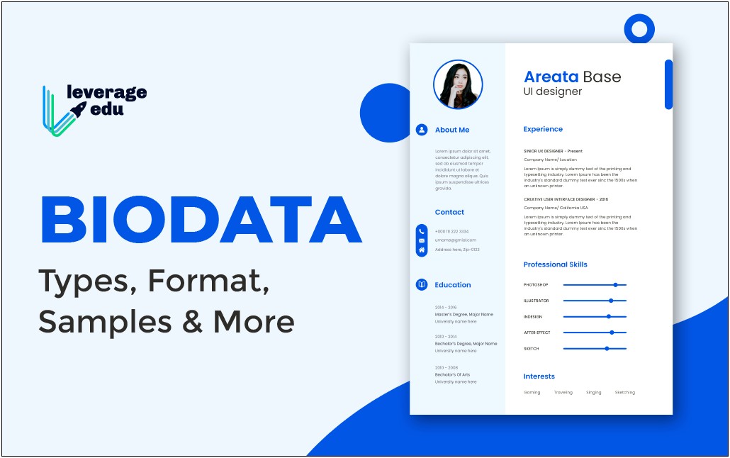 Biodata Resume Format For Job