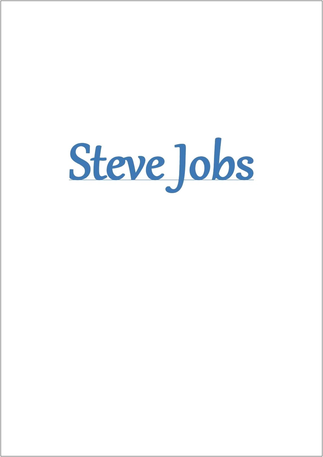 Biografia De Steve Jobs Resumen