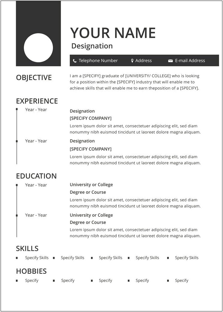 Blank Resume Template Word Document Download