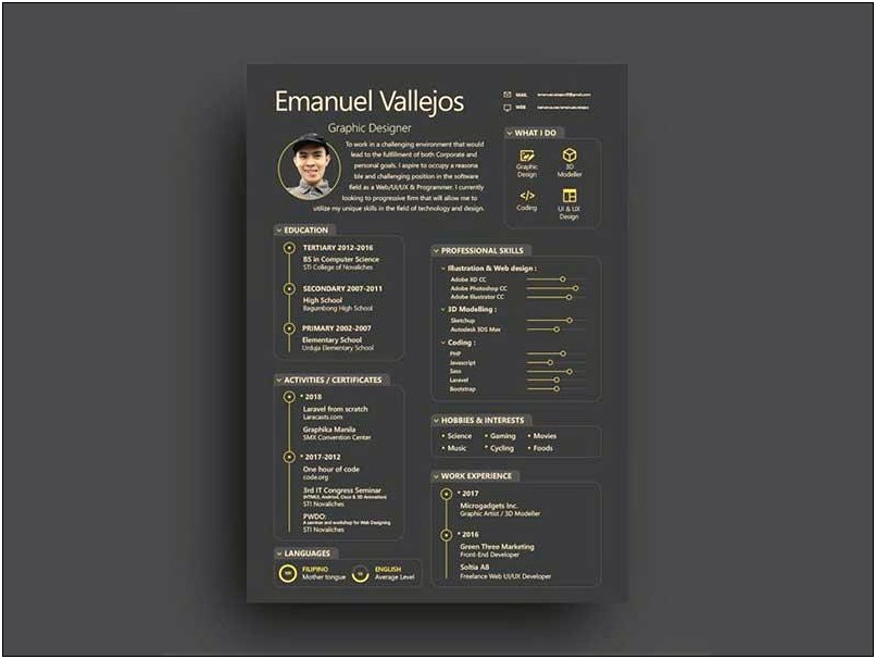 Blue Grey Resume Template Free Download