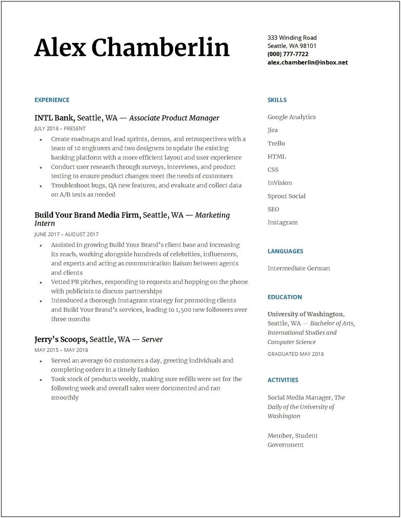 Bottom Of A Resume Example
