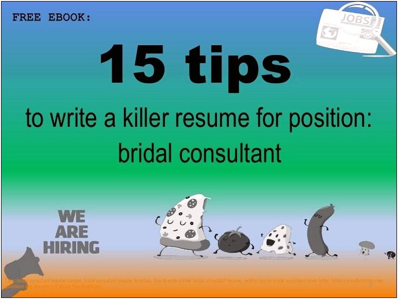 Bridal Consultant Job Description Resume