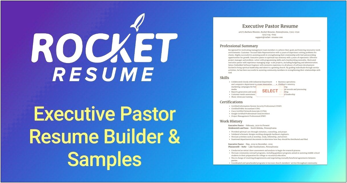 Brif Summary For Pastor To Use On Resume
