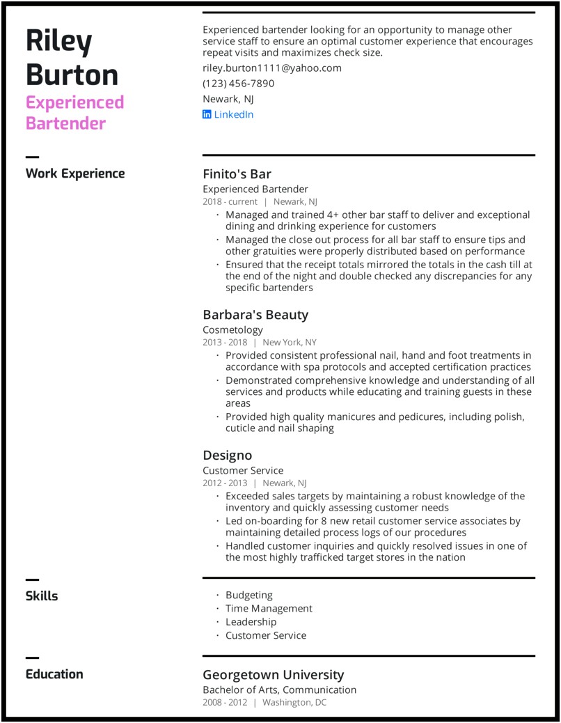 Budgeting Job Entry Level Resume
