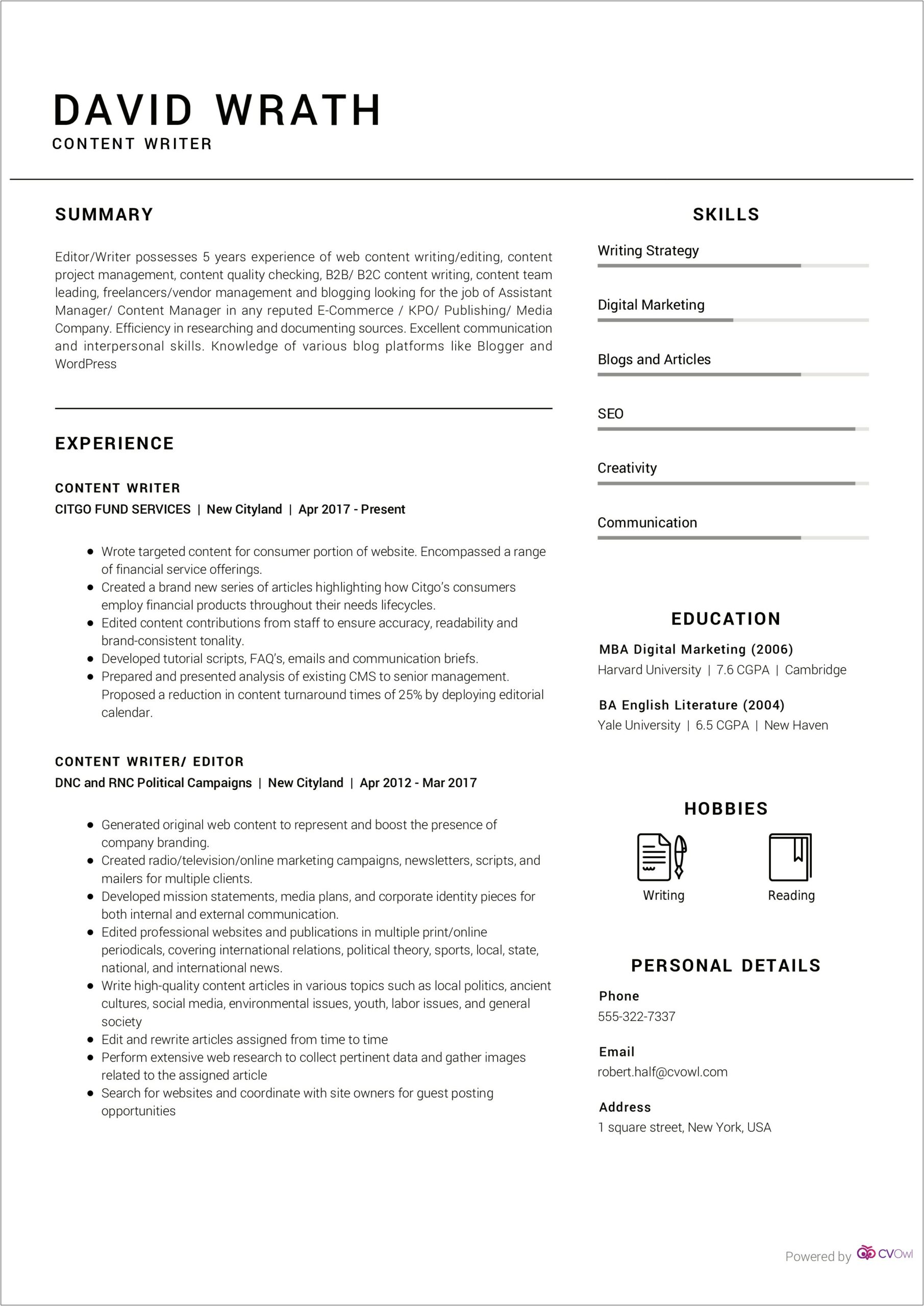 Bullet Points Examples For Resume Content Creator