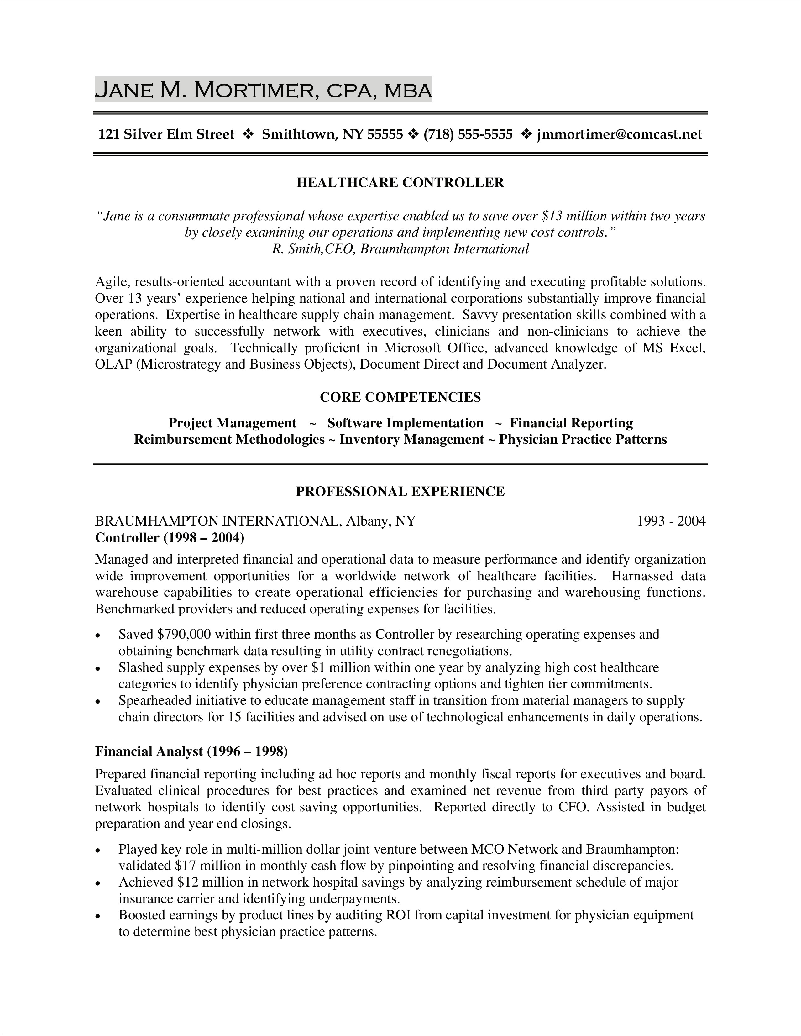 Business Analyst Resume Overview Samples