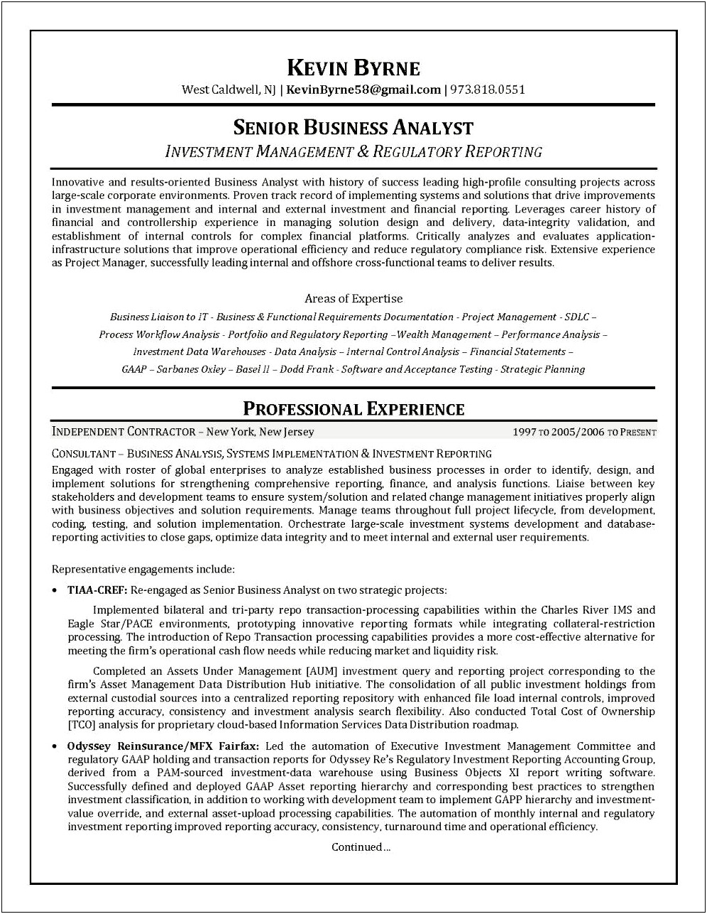 Business Analyst Resume With Gis Samples