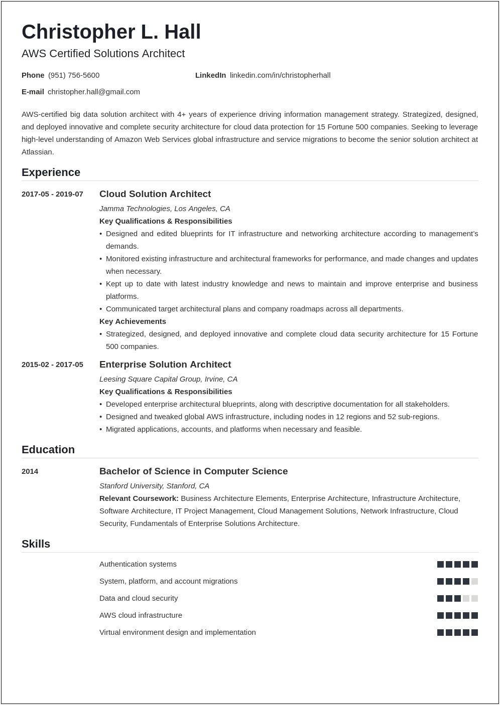 Business Analyst With Aws Experience Resume