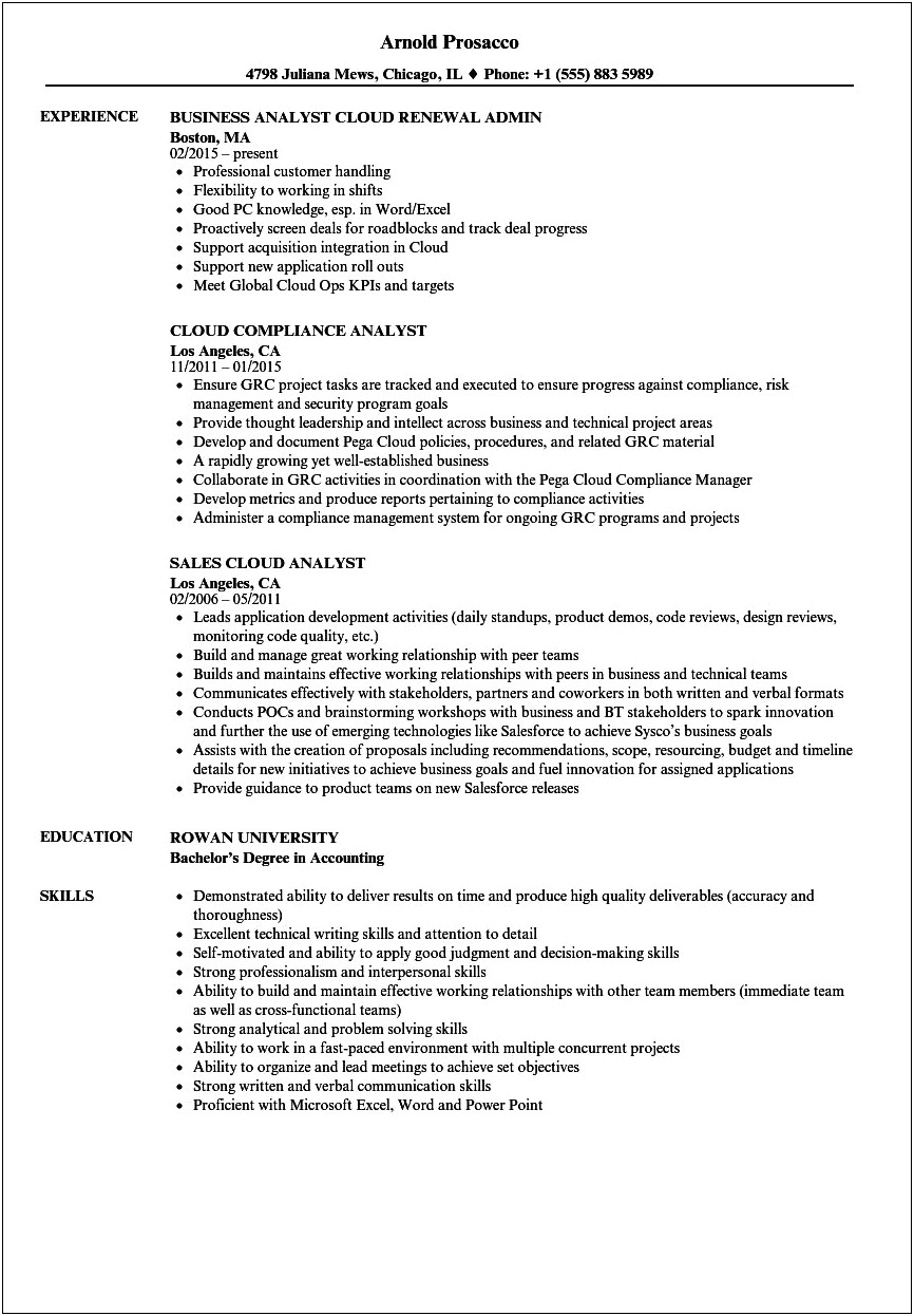 Business Analyst With Insurance Domain Sample Resumes