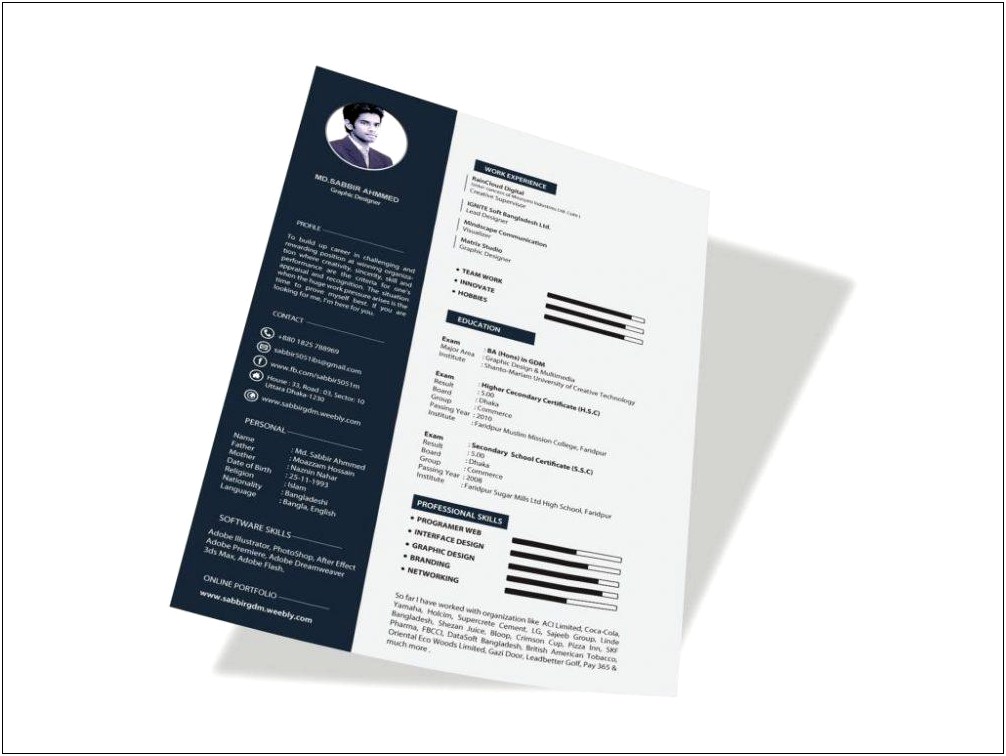 Business Card Resume Cover Letter Mockup