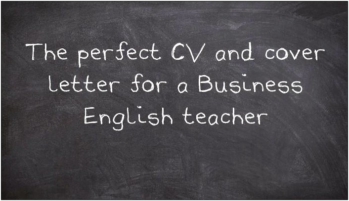 Business English Teacher Resume Sample