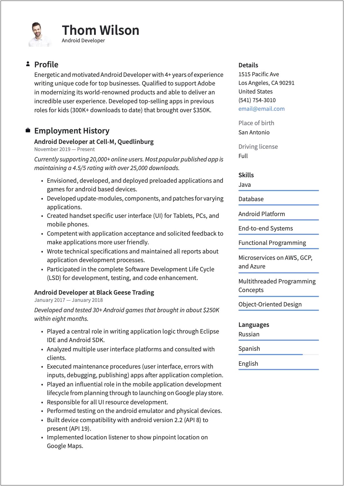 Business Objects Sdk Sample Resume