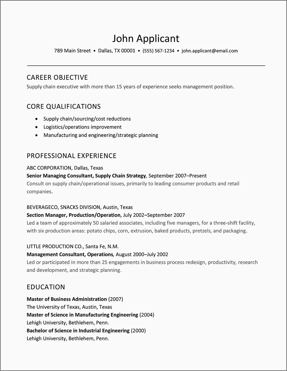 Business Process Management Consultant Resume