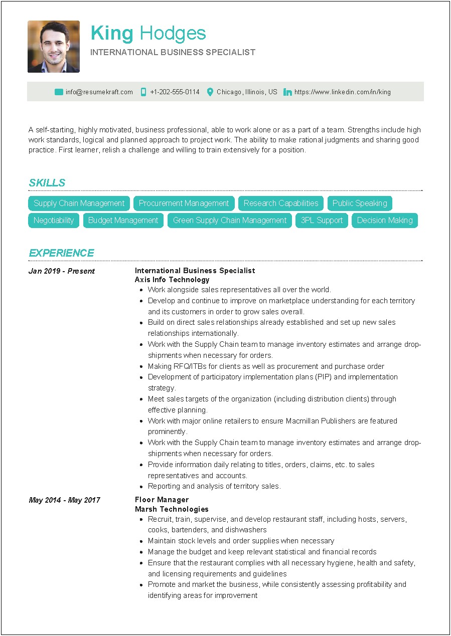 Business Professional Skills For Resume