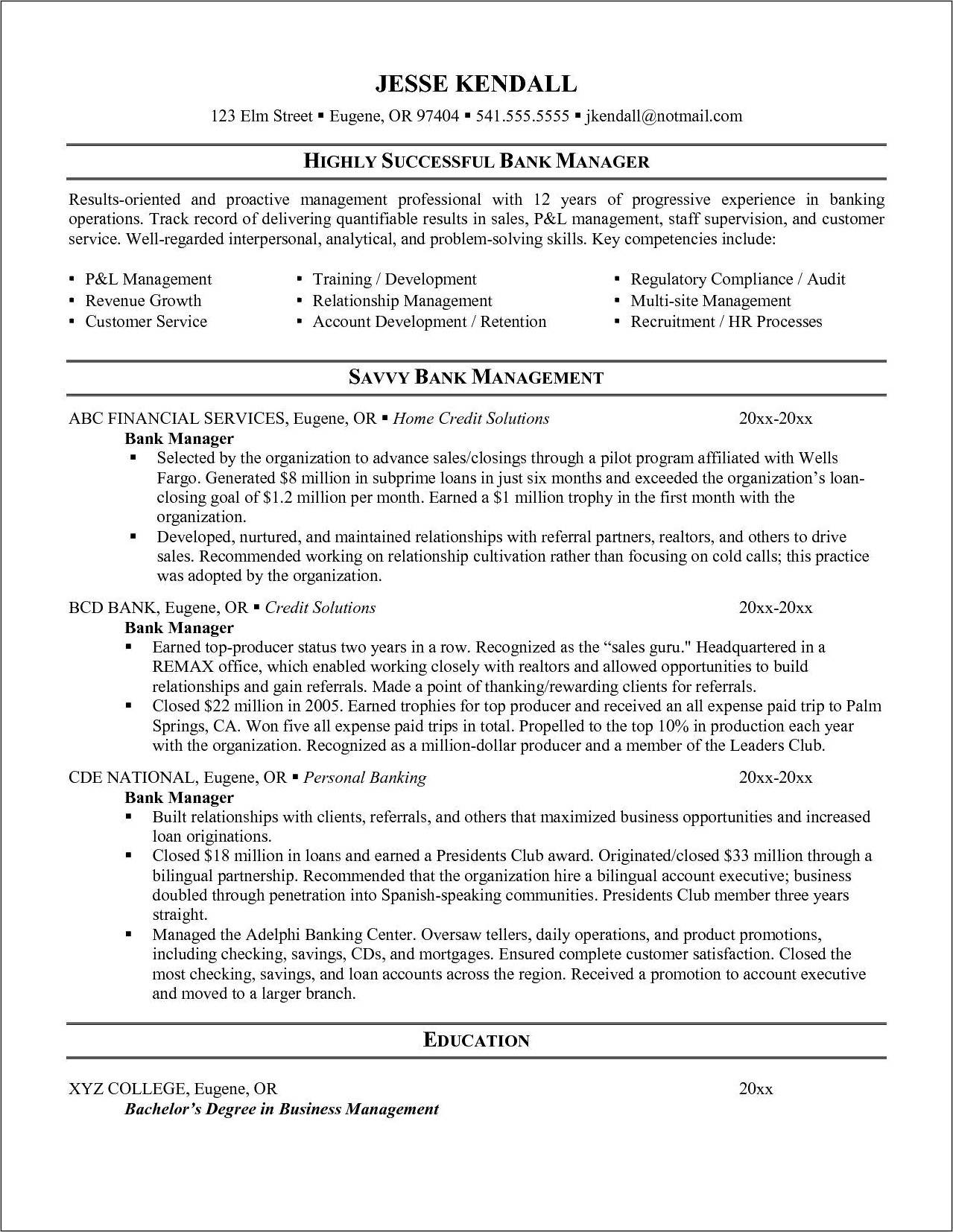Business Relationship Manager Sample Resumes