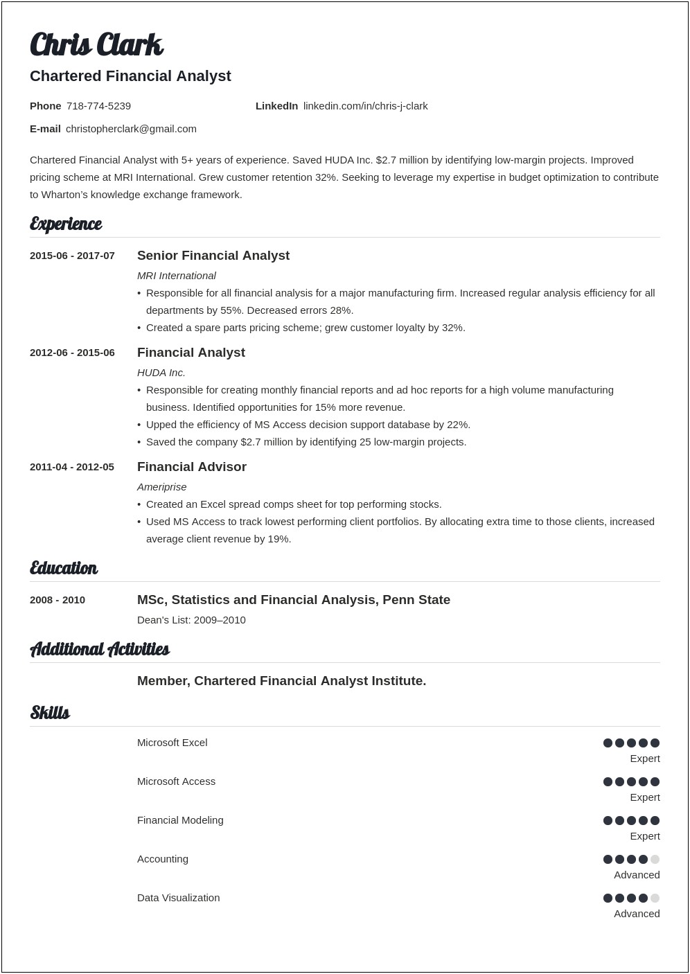 Business School Resume Objective Examples