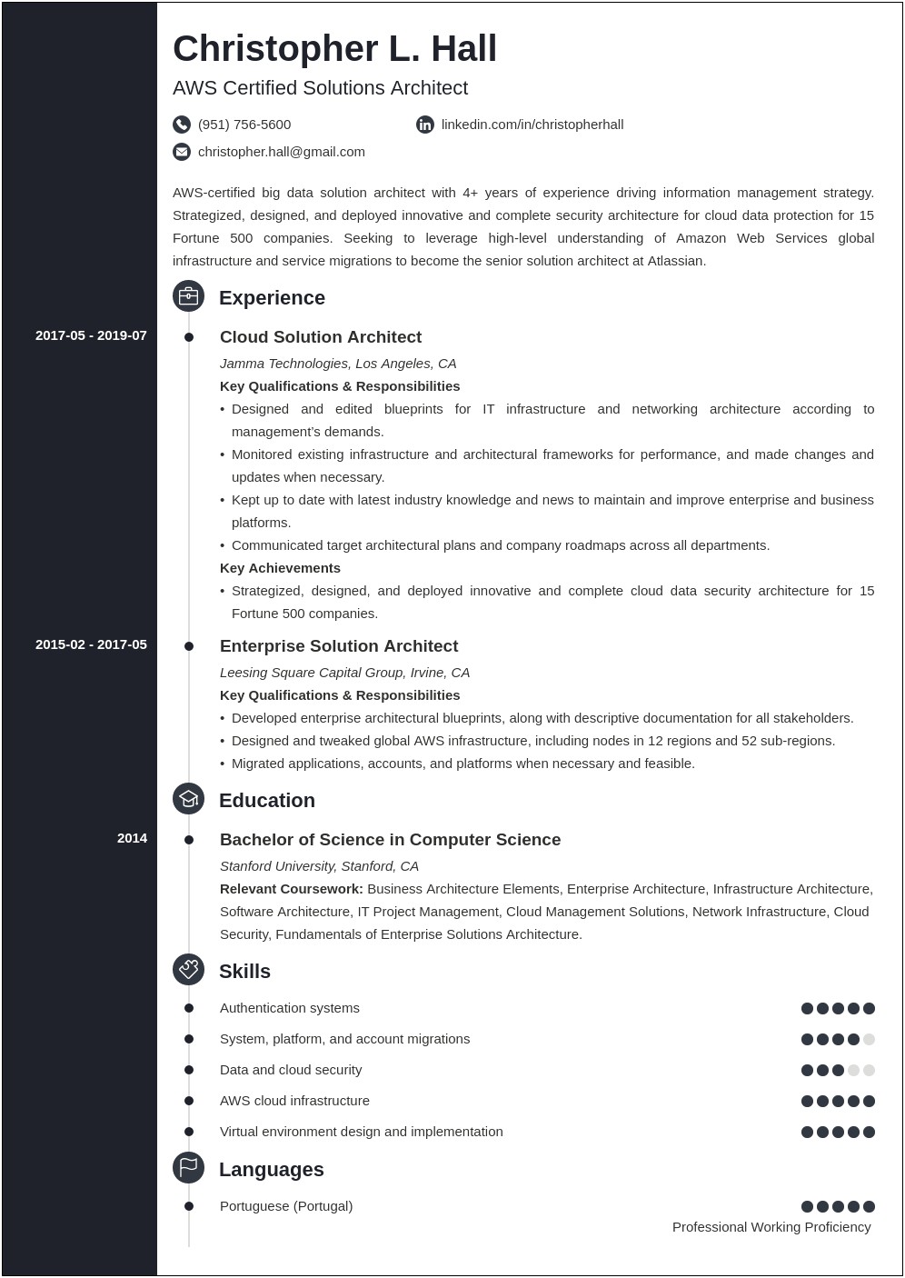 Business Solutions Architect Sample Resume