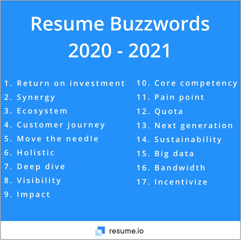 Buzz Words Not To Use In Resume