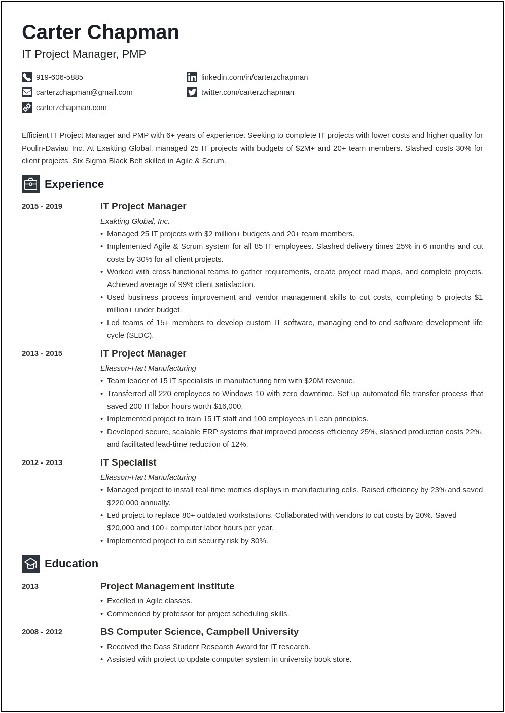 Buzzwords For Project Manager Resume