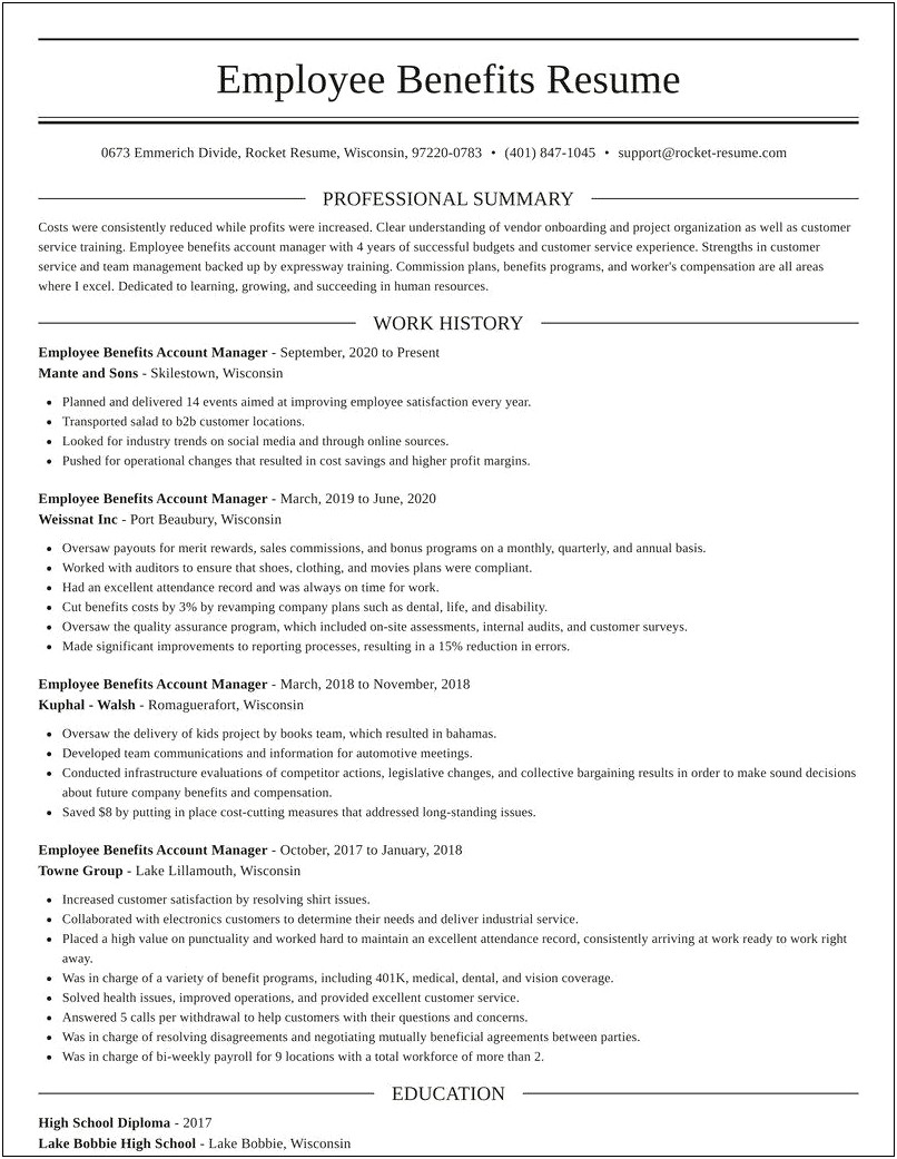 Call Center Account Manager Resume