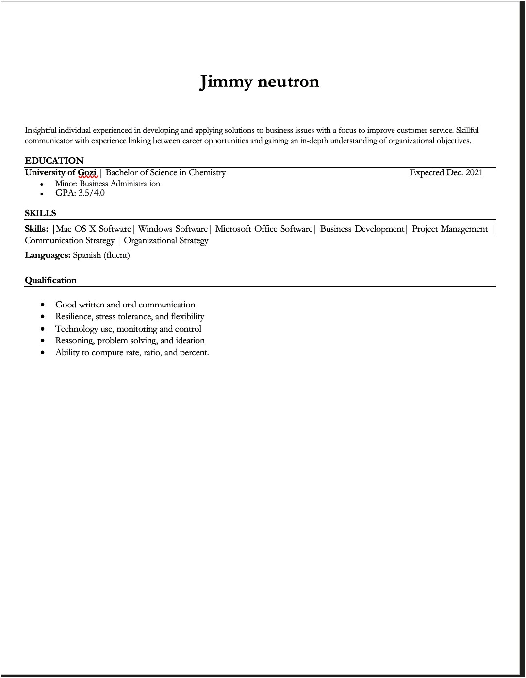 Call Center Agent Resume With No Experience