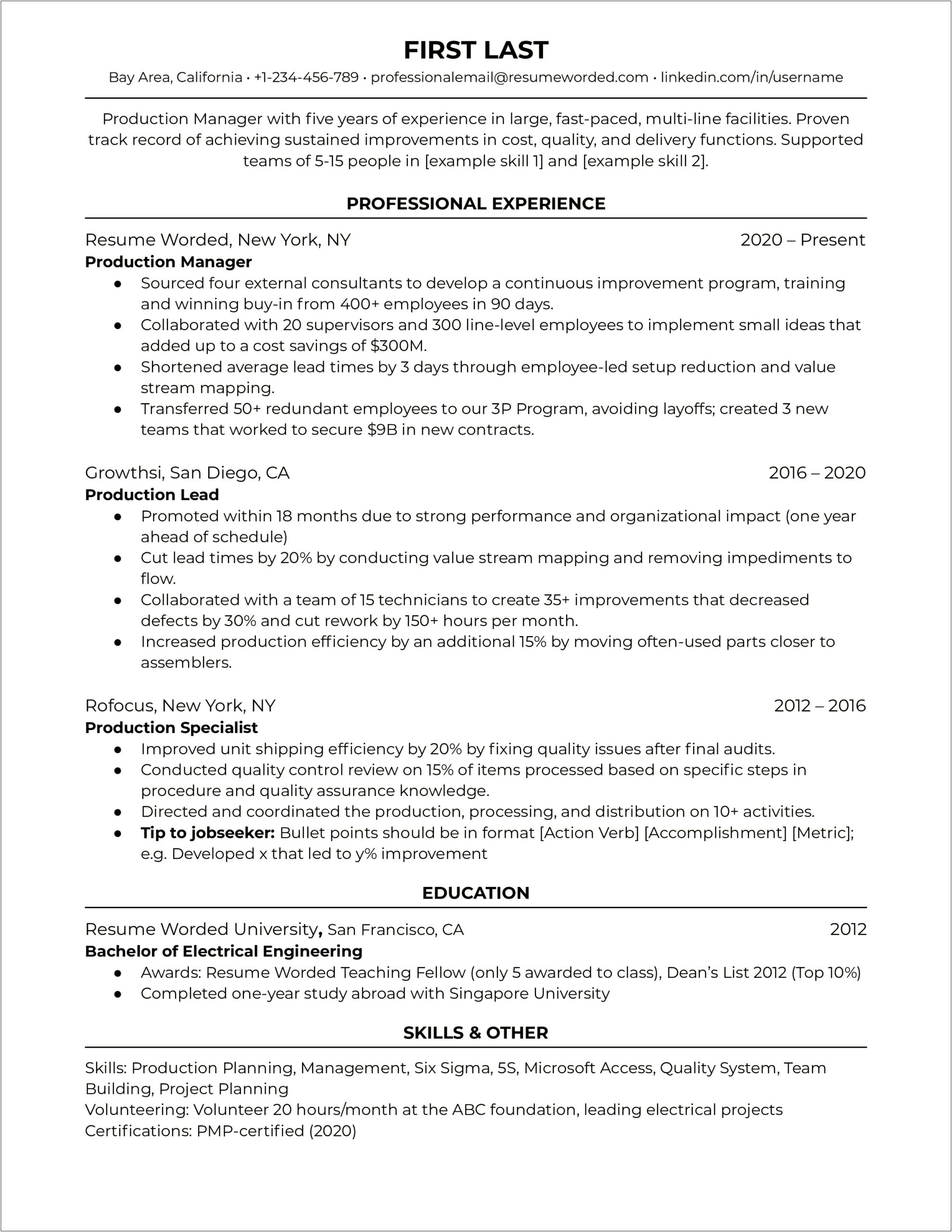 Can Resume Summary Be Bullet Points