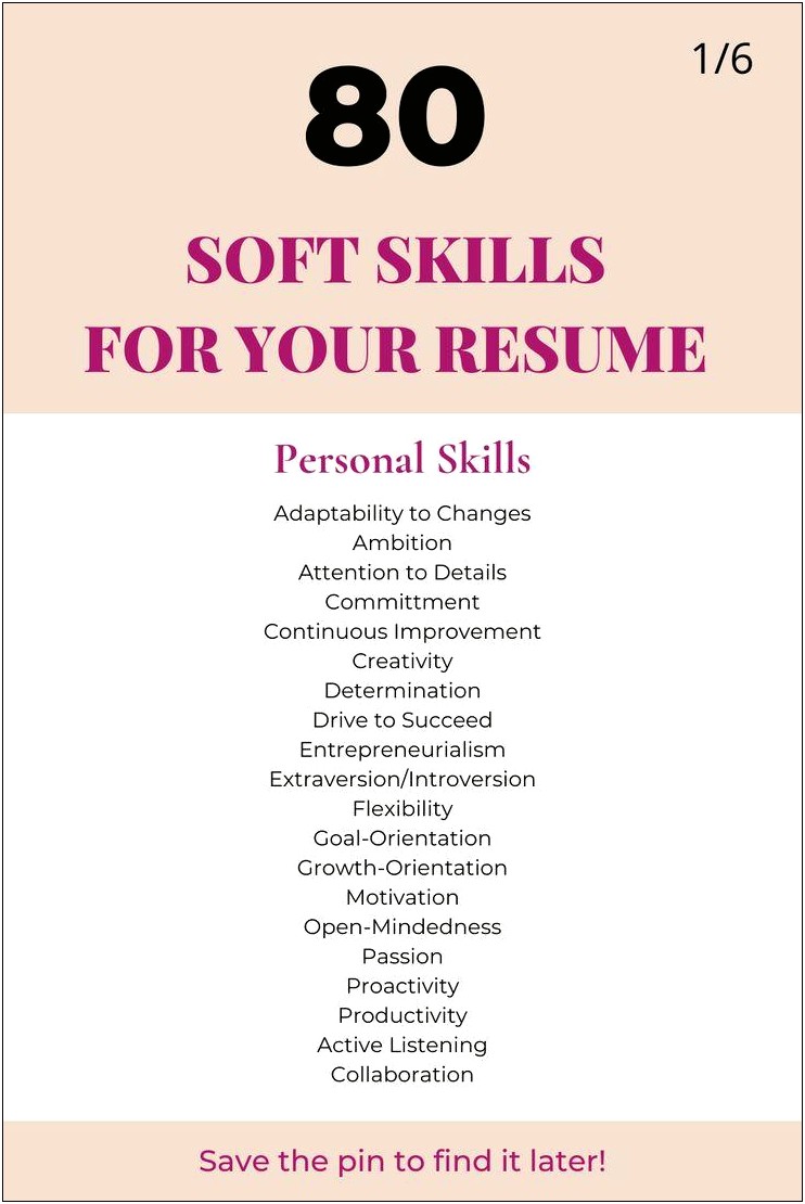 Can You List Personal Skills On A Resume