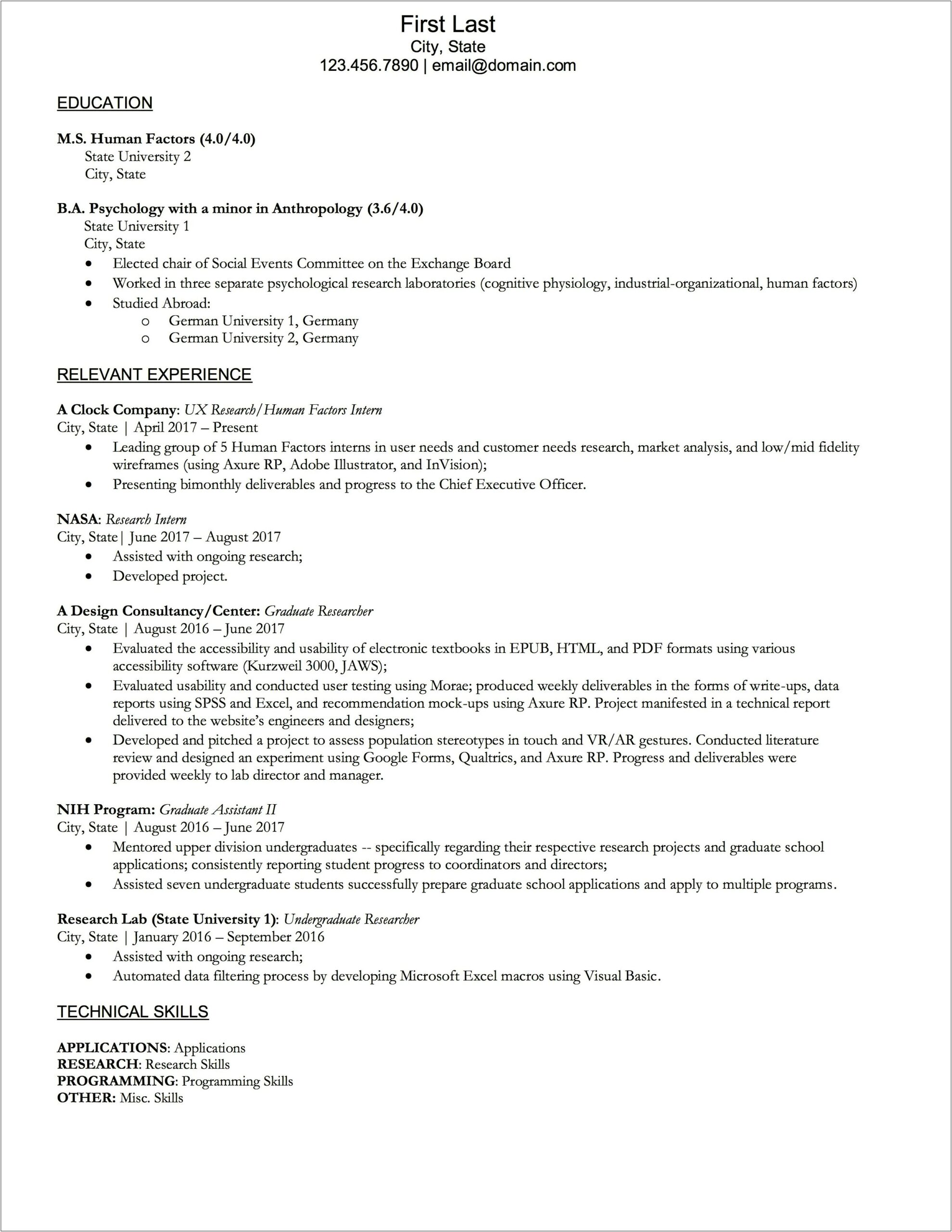 Can You Put Entering Grad School Of Resume