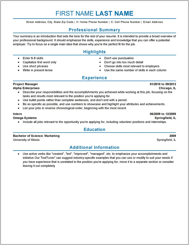 Capitalize Job And City On Resume