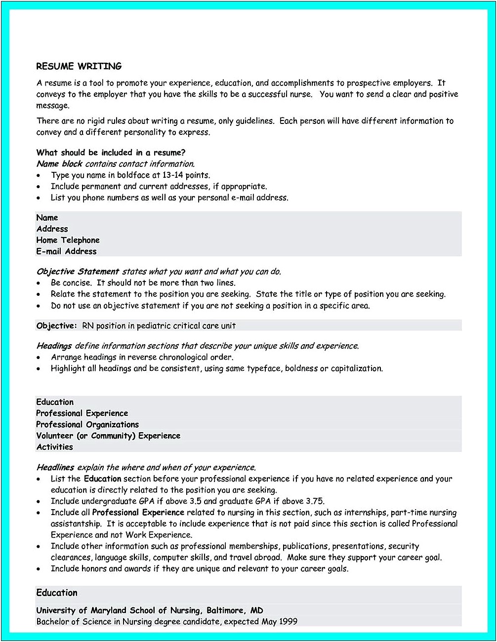 Capitlizing Areas Of Experience In A Resume