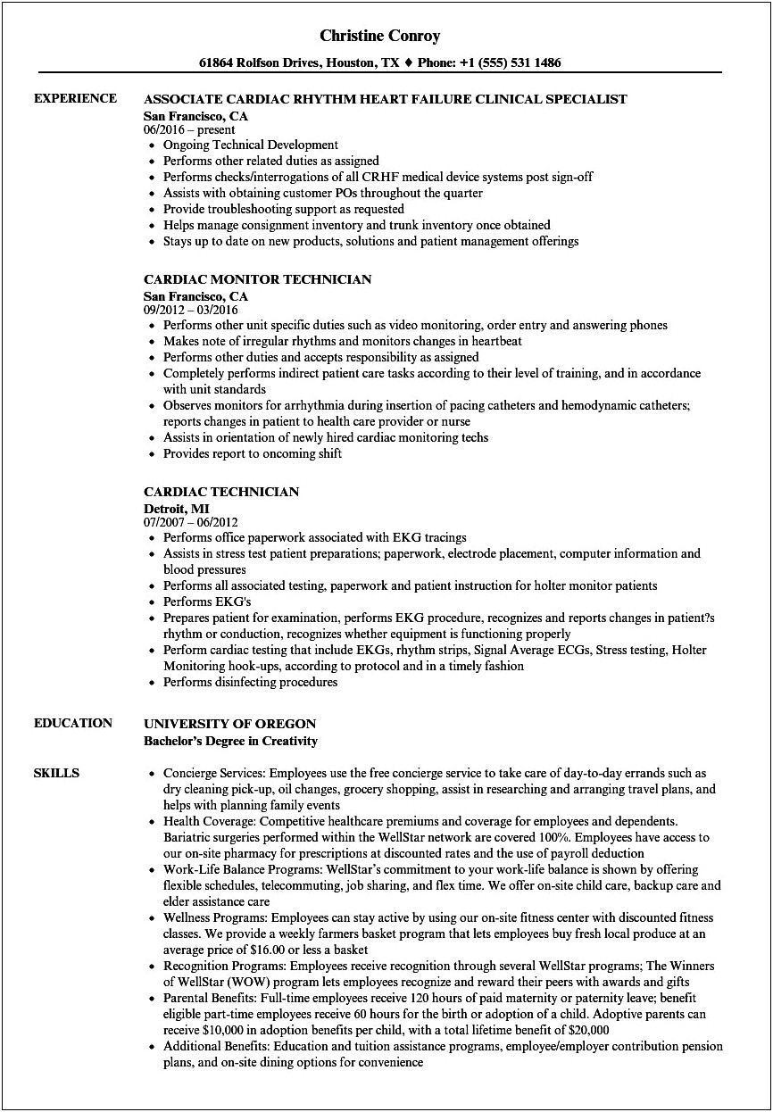 Cardiologist Job Description Great Sample Resume