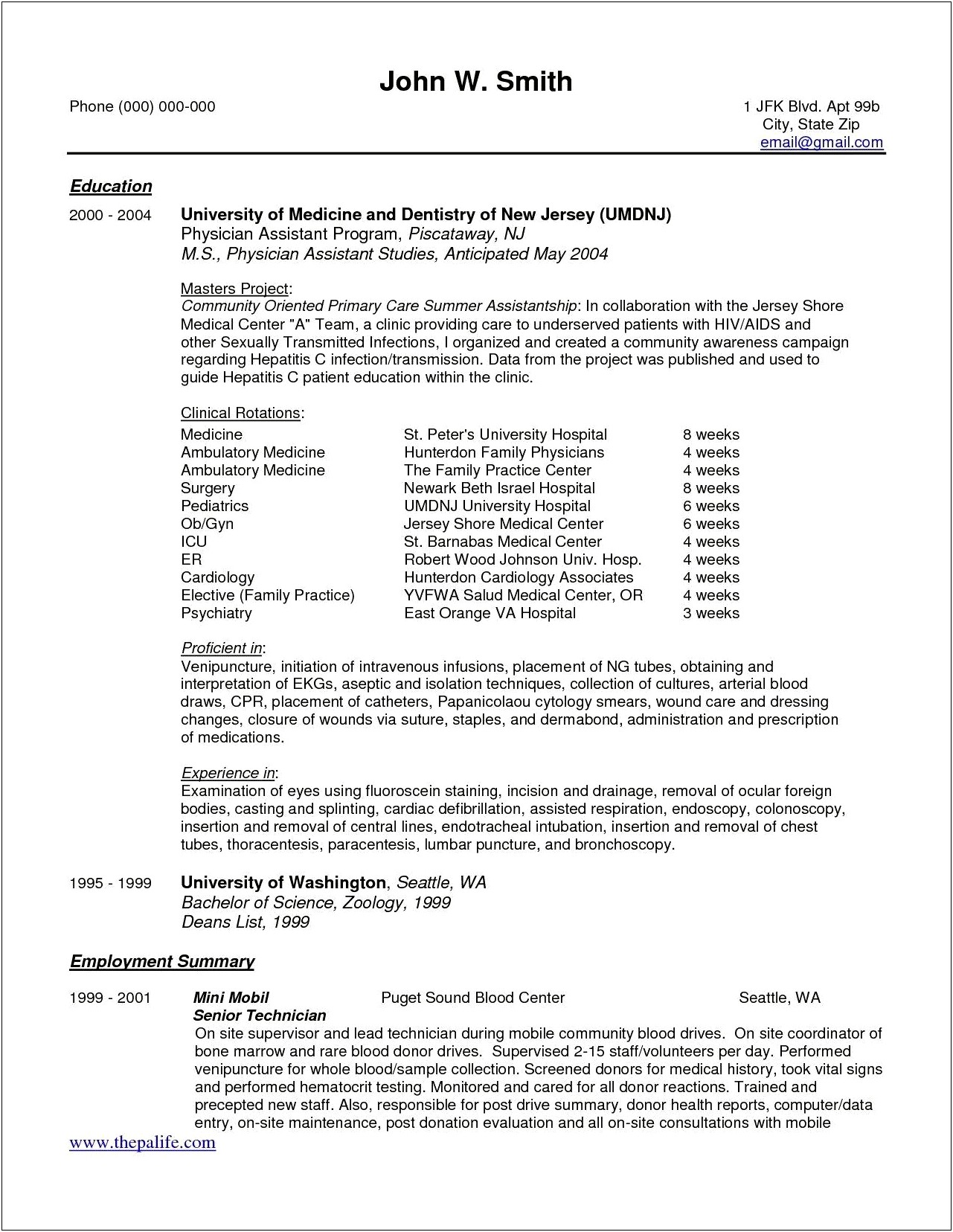 Cardiology Physician Assistant Resume Samples