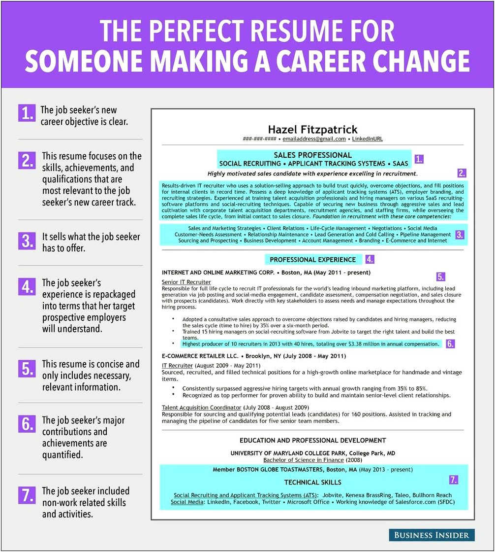 Career Change Resume Objective Statement Examples