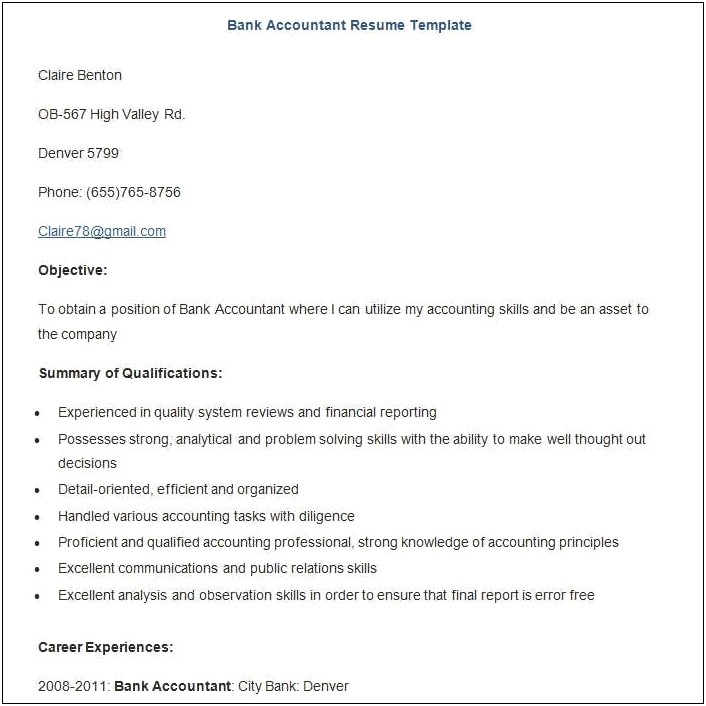 Career Objective For A Resume Banking Industry