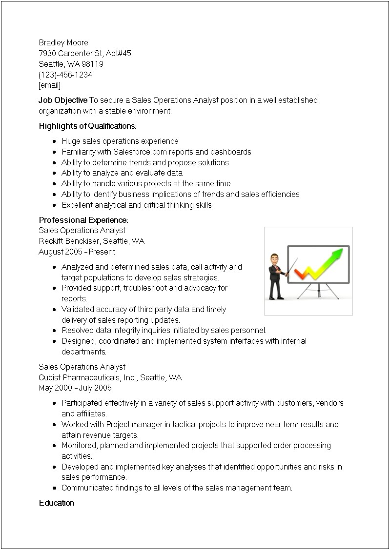 Career Objective For Operations Resume