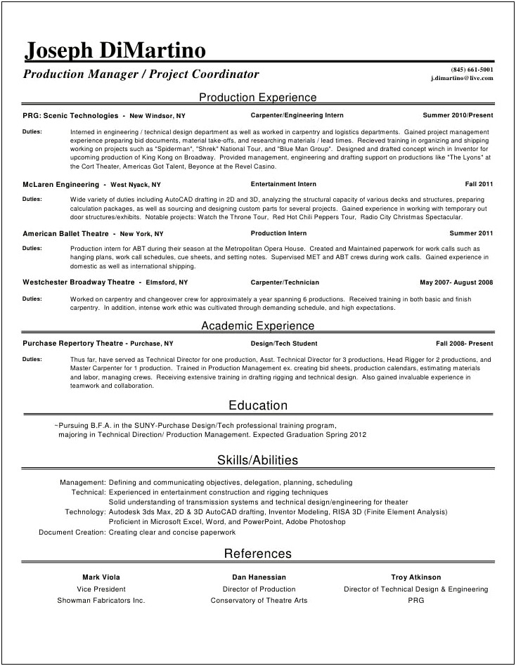 Carpentry Resume And Cover Letter Examples