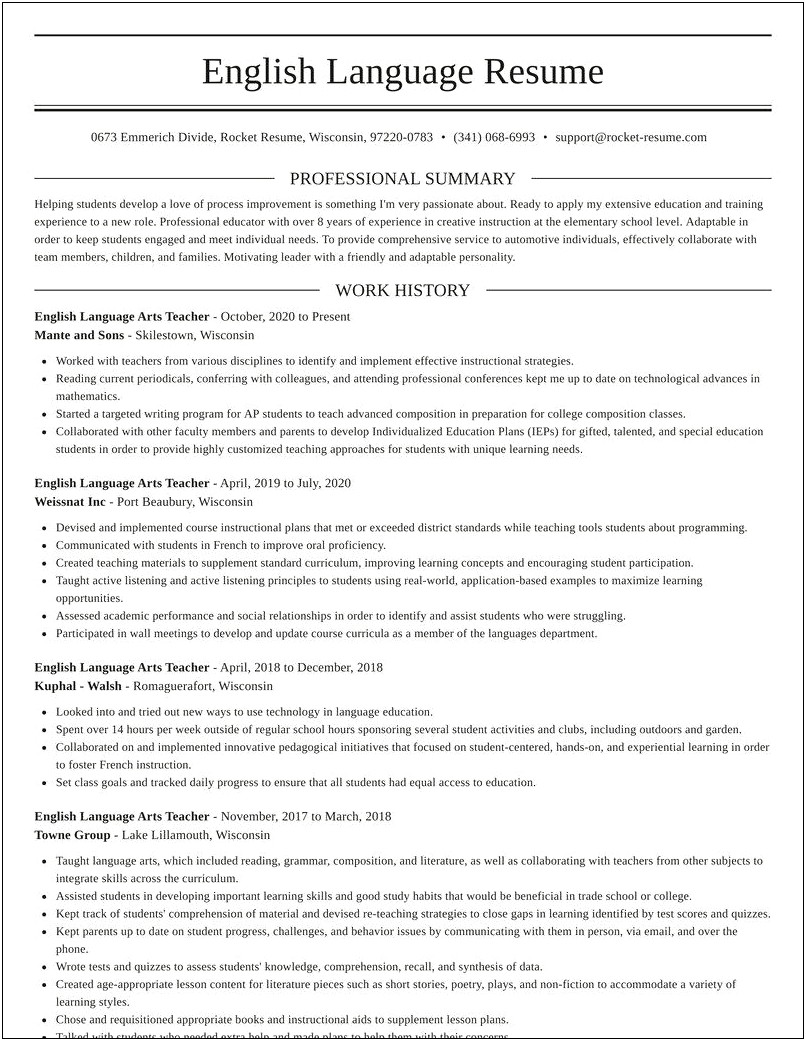 Category For Outside Of School Activities On Resume