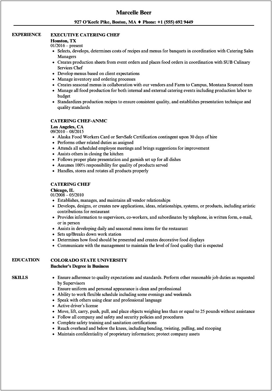 Cater Resume Objective To Job