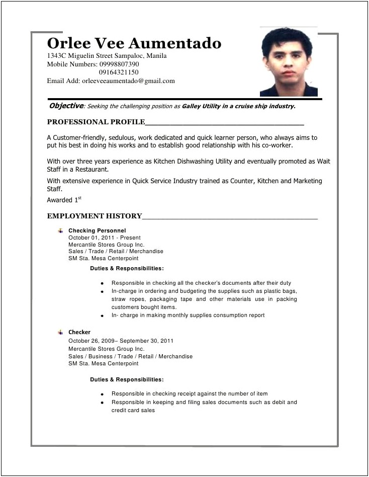 Character Reference Resume Example Philippines