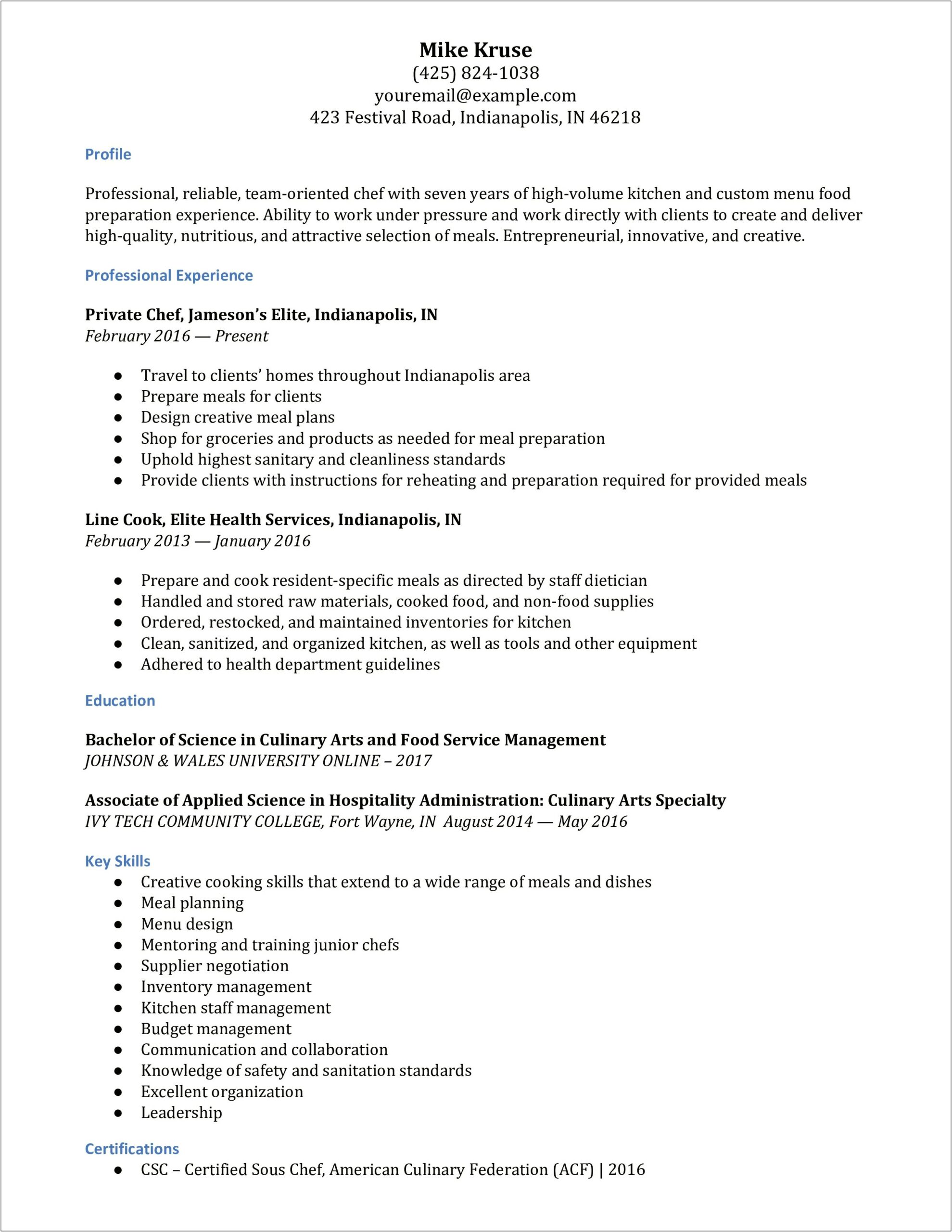 Chick Fil A Kitchen Memeber Resume Examples