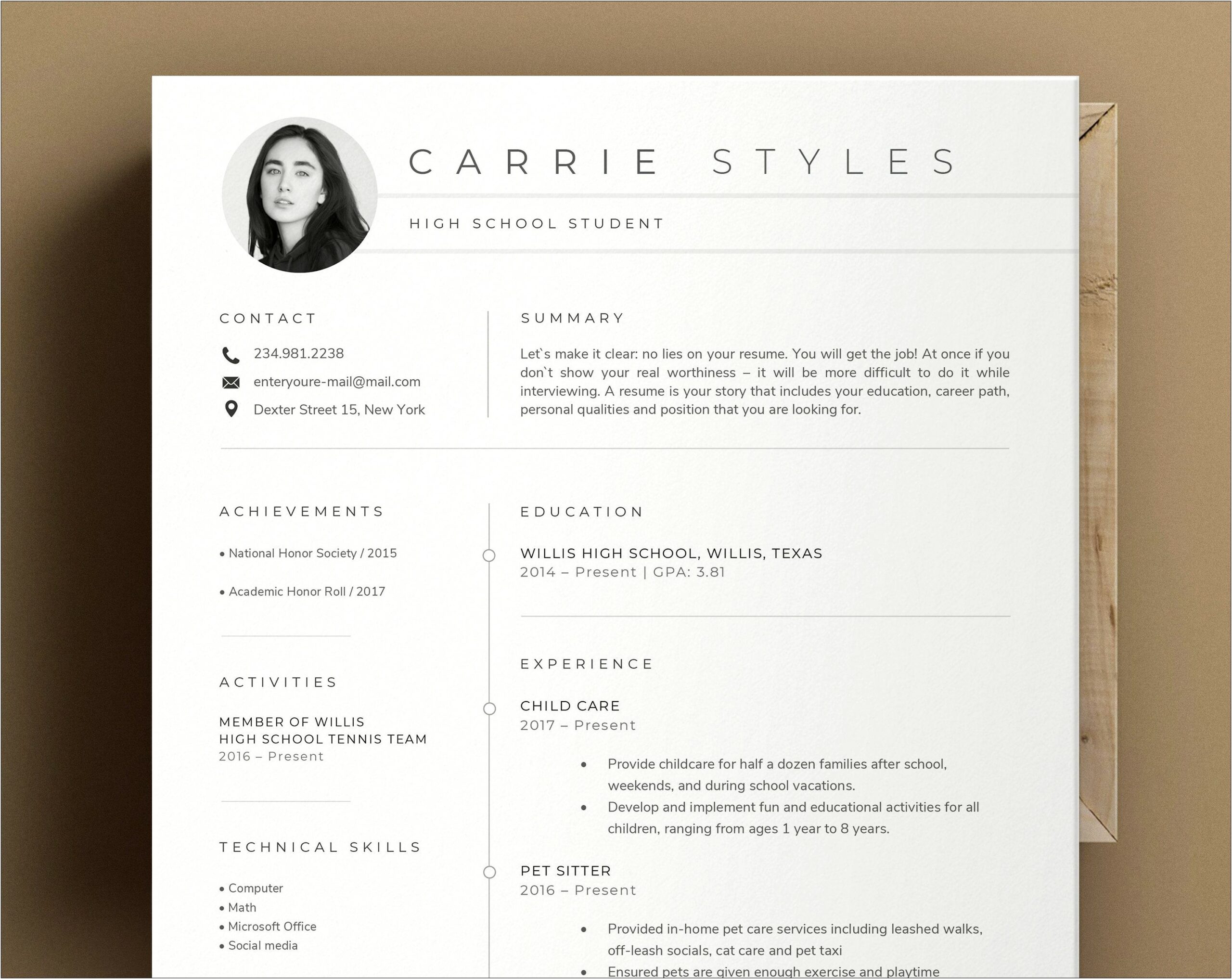 Chick Fil A Resume Example Teenager