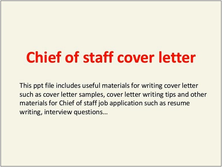 Chief Of Staff Resume Achievement Examples